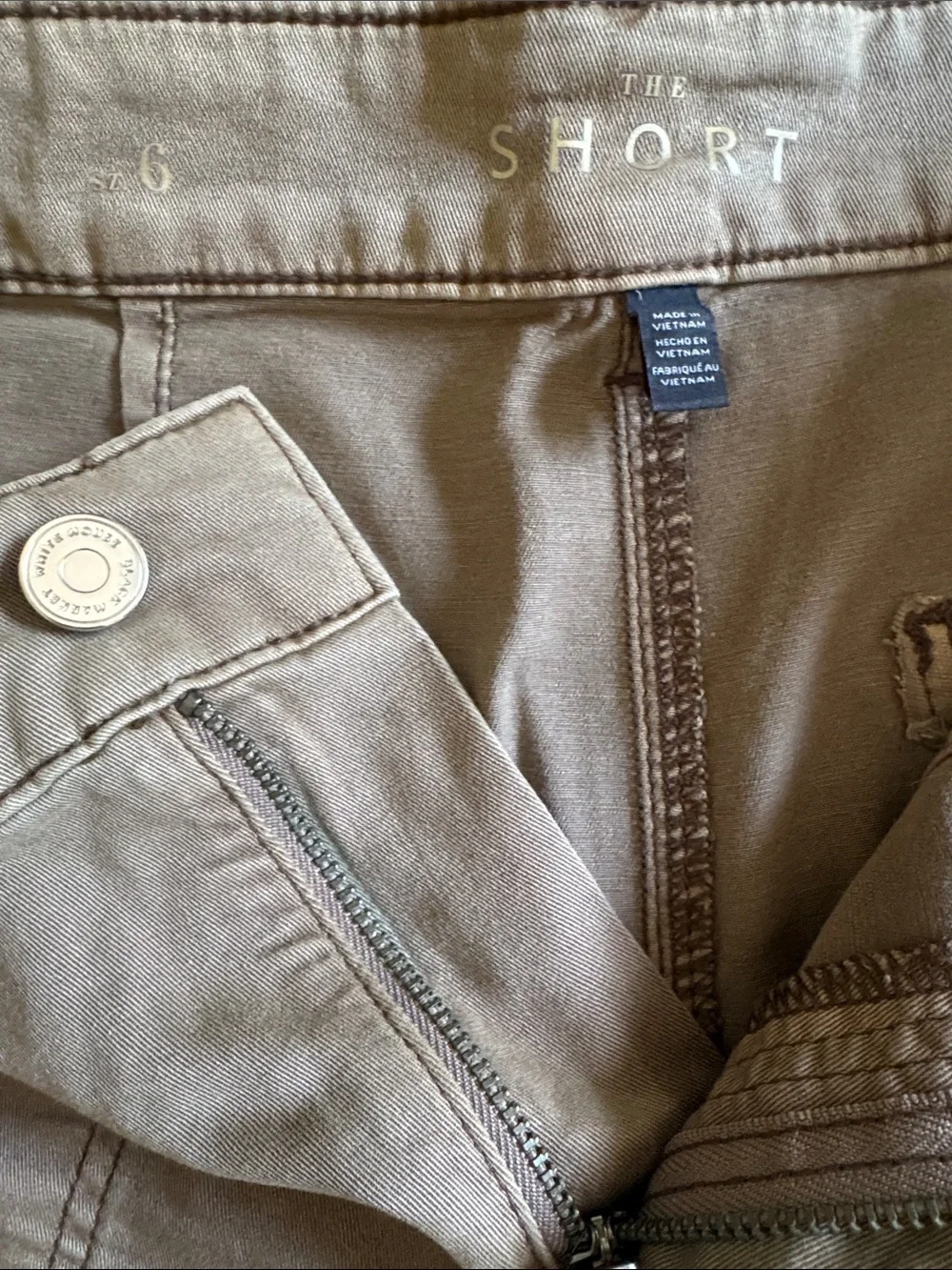 White House Black Market High-Waist Tan Utility Shorts